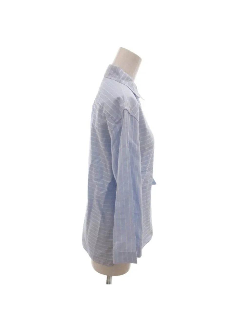 Chanel Identification Shirt Blouse Three Quarter Sleeve Logo Embroidery Border